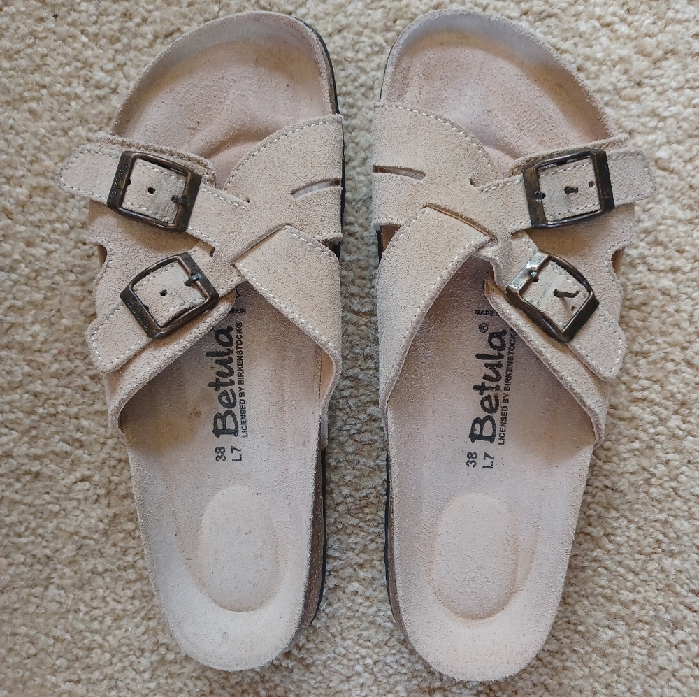 Birkenstock Betula suede sandals. Women's size 7.5 US 38 EUR